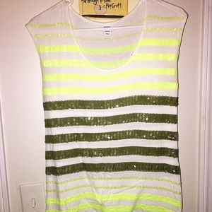 Striped tank top with sequin detail